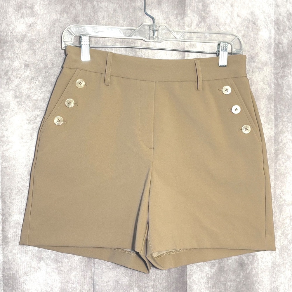 Rachel Zoe Sailor Shorts Women Size 4 Tan Brown Nautical Academic Aesthetic